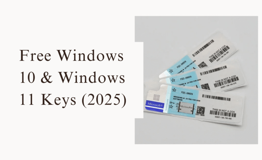 Free Windows 11 Pro Keys & Windows 10 Generic Keys (2025 Update)